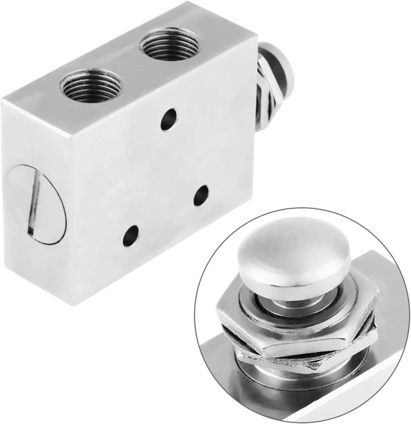 POCREATION TAC2-41P Toggle Valve, 2 Position 3 Way Air Pneumatic Knob Control ON/OFF Air Control Toggle Valve Type Mushroom Push Button 2.16 x 1.26inch - Image 3